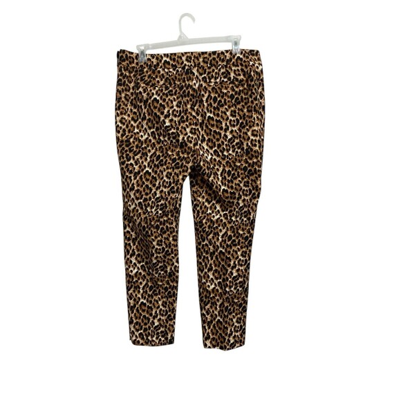 Talbots Chatham Leopard Print Slim Leg Ankle Pants Shirt Size 16 Browns New - Picture 2 of 5